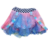 Girls Rainbow Tie Dye Mesh Twirly Skirt with attached bummies 2 color options