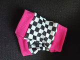 Checkerboard Kids Gloves Yellow Lime Black Pink
