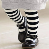 Horizontal Kids Striped Knee Socks Kids Black White