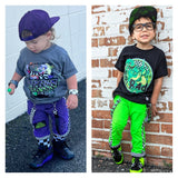 Kids Colorful Distressed Skinny Pants with straps  unisex kids