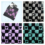 XO Valentines Heart Punk Checkerboard fingerless gloves for kids and Adults