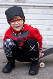 XO Valentines Punk Jogger Monochrome Pants for kids in Grey and Black  Checkerboard With Straps Unisex Boys Girls Sizes