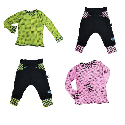 Black and neon Jogger Shorts for Kids