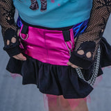 Girls Punk Ruffle Skirt Pink, Blue and Black Toddler Girls