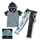 Back To School Pants and Hoodie in Checkerboard ABC Print for kids