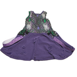 Spider Checks Pocket Dress for Girls in purple and green for Halloween