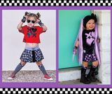 XO Skirted Bummies for Toddlers Pink Blue Monochrome Checkered Twirly Skirts
