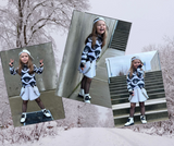 Girl's Dress: Taiga Winter Forest Snow for kids vegan leather