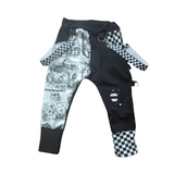 Wonderland Joggers Pants for kids with punk straps