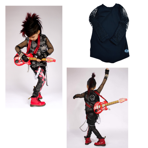 Punk Mesh Shirt for Kids Layering Top