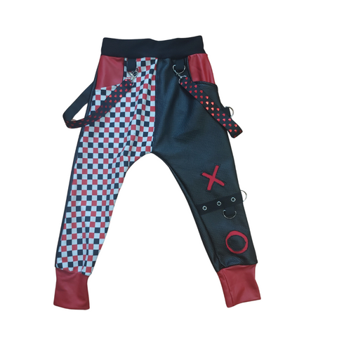 Kids Dead to Me Heart Joggers with straps ,unisex boys girls