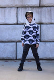 Taiga Winter Forest Hoodie for kids vegan leather hood boys fashion