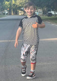Back To School Pants and Hoodie in Checkerboard ABC Print for kids