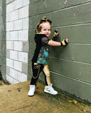 Steampunk Green and Gold Hoodie Shirt for Kids