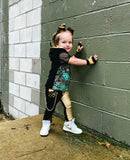 Steampunk Green and Gold Hoodie Shirt for Kids
