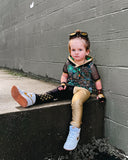 Steampunk Green and Gold Hoodie Shirt for Kids