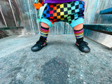 Checkerboard Rainbow Shorts for Boys snd Girls unisex style