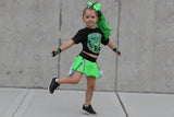Lime or Purple Girls Twirly skirted bummies with checkered straps  unisex kids