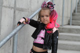 All Doll'd Up Vegan Leather Jacket Pink and Black Toddler girls