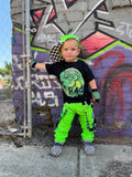 Kids Colorful Distressed Skinny Pants with straps  unisex kids