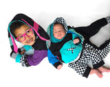 Baby Bunny Ear Hoodie and checkered pants