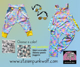 Camo Harem Shorts for kids with punk straps color options