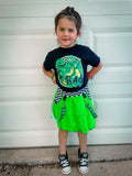 Purple or  Lime Twirly Skirts with pockets. Punk straps  unisex kids