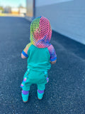 Rainbow Mesh Sleeved Shirt and matching summer shorts unisex style for Kids