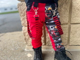 Candy Cane Jack Skinny Fit Pants with Punk Straps for boys and girls