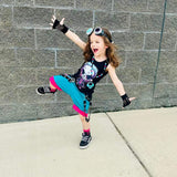 Punk Kid Collab Shorts in 2 lengths for kids Pink Black Turquoise