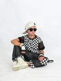 Checkered Mesh Shirts for Kids and Adults Skater Street style 90's Handmade Baggy oversized Fit t-shirt Punk Skater