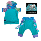 Rainbow Mesh Sleeved Shirt and matching summer shorts unisex style for Kids