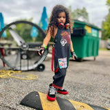 Punk style GRAFFITI overalls for kids ooak custom color options