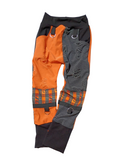 Fright Night Kids Shirt, Pants and Hoodie Top in Orange and Black Checkered Bat Print Boys Girls Clothes Mix and Match Halloween Punk Straps Pockets