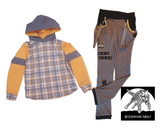 Mustard Punk Plaid Hoodie Sets or separates for boys and girls handmade