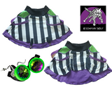 Showtime Striped Double Skirt for Girls in full twirly style punk suspenders beetle juice fans Halloween