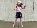 Graffiti Girls Dress with Hood handmade custom paint color options girls fashion