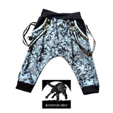 Camo Harem Shorts for kids with punk straps color options