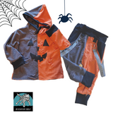 Pumpkin Hoodie and Distressed Orange and Black Joggers Pants for Boys and Girls