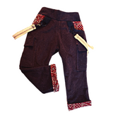 Autumn Brown Corduroy Cargo pants for kids