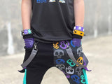Wickedly Awesome Purple Fingerless Gloves Vegan Leather Rockstar Unisex Adult Kids Sizes
