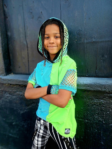 Mesh Hooded Top with Mesh sleeves and Hoodie for Boys Girls Kids Custom Color Options