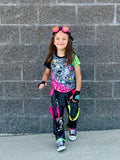 Zombie Collab Baggy Denim Kids Pants with Punk Straps Patches