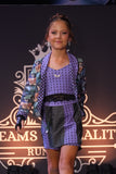 Moon Moth Blazer and Skort Set for girls from Dreams to Reality Runway Butterfly Purple Aqua Teal Skirt Shorts