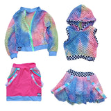 Girls Summer Brights Mini Skirt for kids with Rainbow Punk Straps