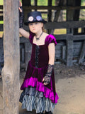 Steampunk Girl Dress Triple Ruffles Lace Up Details with Color Options Flower Girl Pageant Wedding Halloween Costume