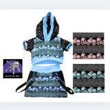 Girls Crop Top and matching Mini Skirt in Pink Lilac Black or Aqua