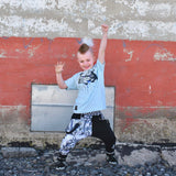 Wonderland Joggers Pants for kids with punk straps