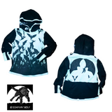 Nightwing Bats Kids Halloween Hoodie Applique Wings on Back Monochrome