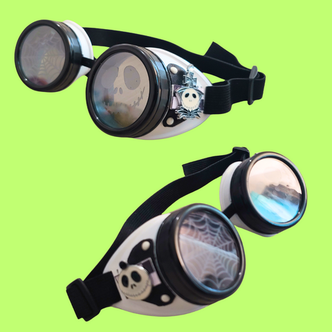 Nightmare Jack Skeleton Goggles OOAK Monochrome Costume Halloween Cosplay